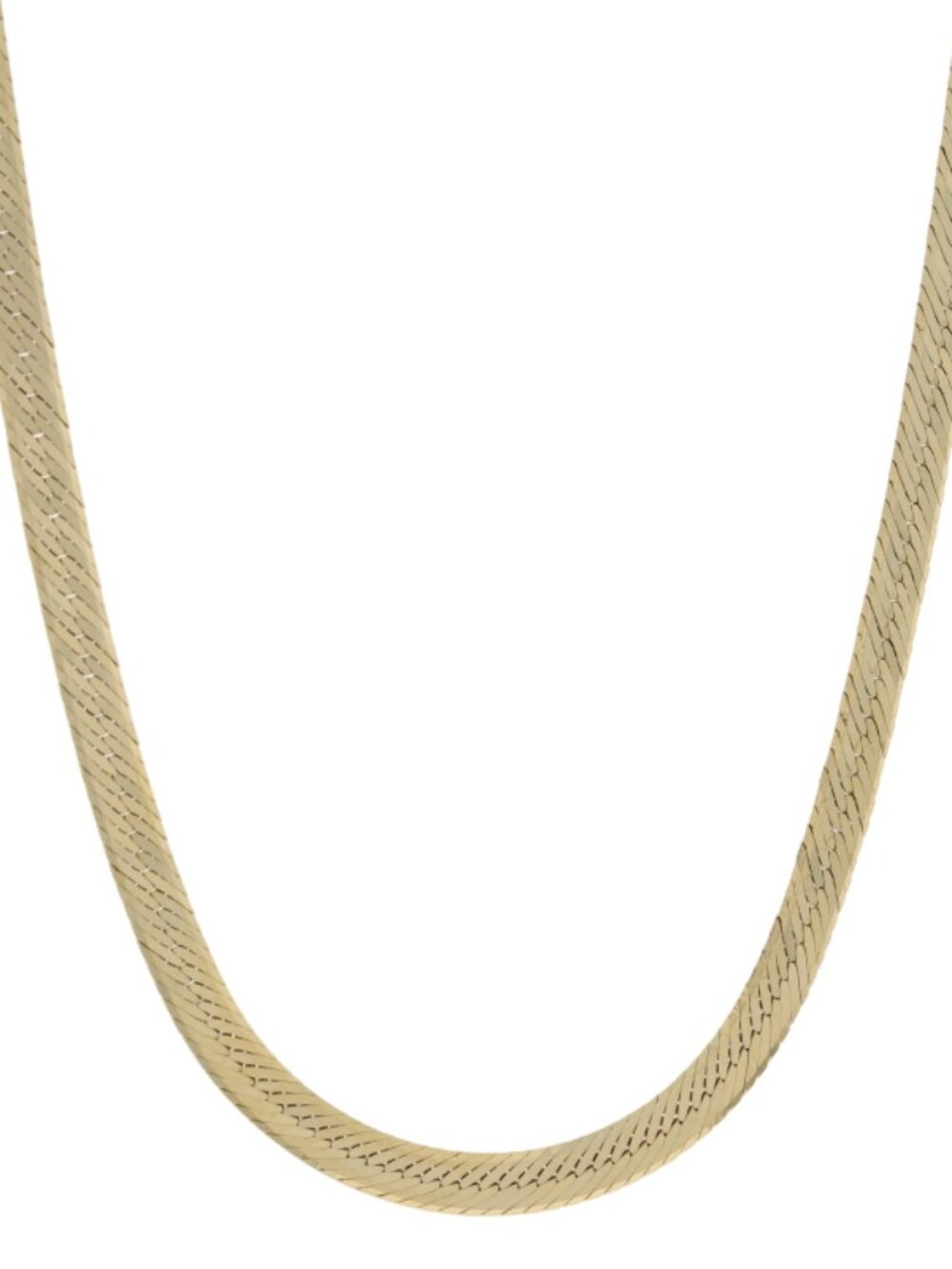 Yellow Gold Herringbone Chain Necklace 17 3/4" - 14k